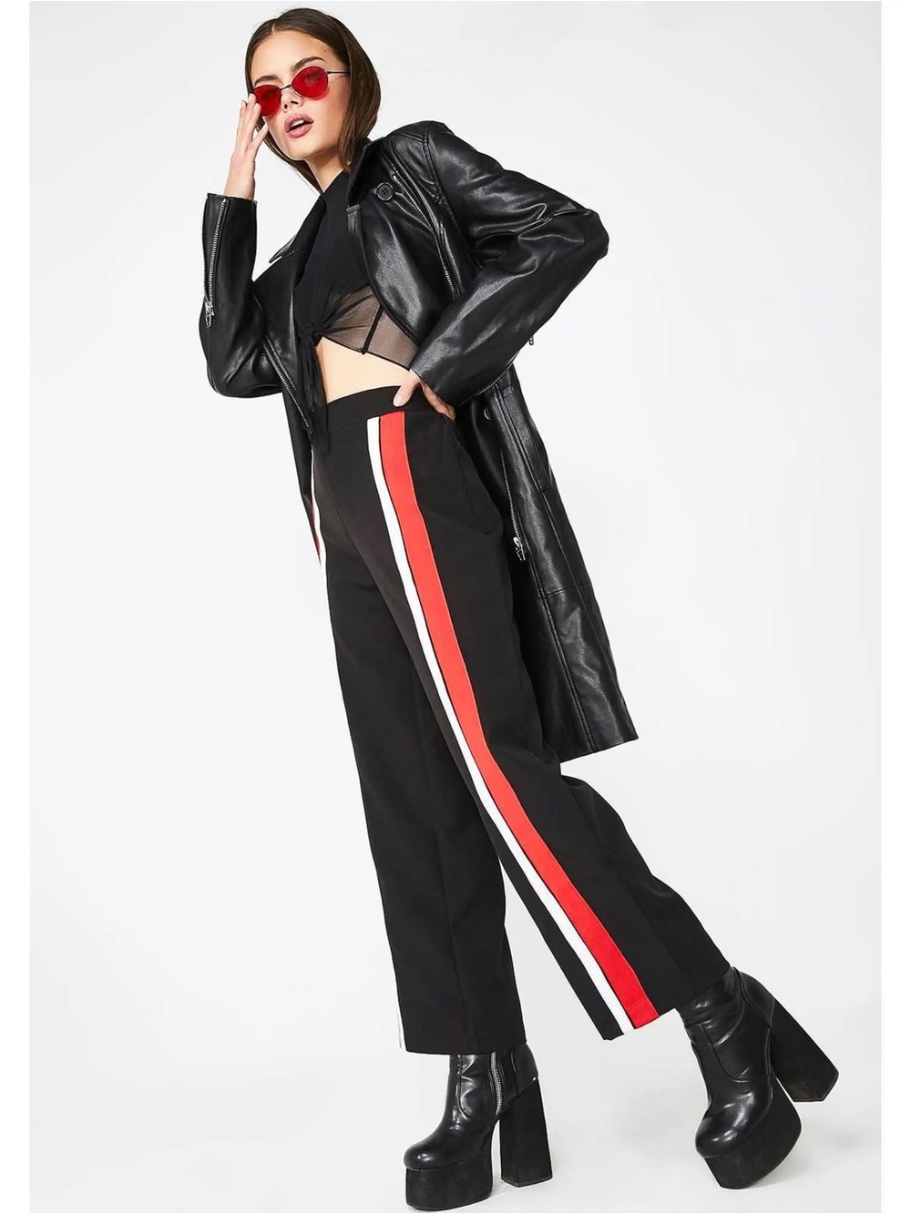 Tiger Mist NWT black, red & white striped Highway Culottes